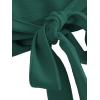 imageSweatyRocks Womens Long Sleeve V Neck Tie Knot Bandage Wrap Blouse Crop TopDeep Green