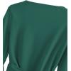 imageSweatyRocks Womens Long Sleeve V Neck Tie Knot Bandage Wrap Blouse Crop TopDeep Green
