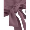 imageSweatyRocks Womens Long Sleeve V Neck Tie Knot Bandage Wrap Blouse Crop TopDusty Pink
