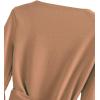 imageSweatyRocks Womens Long Sleeve V Neck Tie Knot Bandage Wrap Blouse Crop TopKhaki