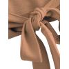 imageSweatyRocks Womens Long Sleeve V Neck Tie Knot Bandage Wrap Blouse Crop TopKhaki