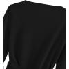 imageSweatyRocks Womens Long Sleeve V Neck Tie Knot Bandage Wrap Blouse Crop TopPure Black