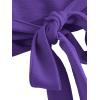 imageSweatyRocks Womens Long Sleeve V Neck Tie Knot Bandage Wrap Blouse Crop TopPurple
