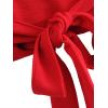 imageSweatyRocks Womens Long Sleeve V Neck Tie Knot Bandage Wrap Blouse Crop TopRed