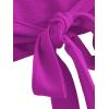 imageSweatyRocks Womens Long Sleeve V Neck Tie Knot Bandage Wrap Blouse Crop TopRed Violet
