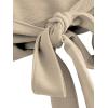 imageSweatyRocks Womens Long Sleeve V Neck Tie Knot Bandage Wrap Blouse Crop TopSolid Beige