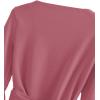 imageSweatyRocks Womens Long Sleeve V Neck Tie Knot Bandage Wrap Blouse Crop TopWatermelon Pink