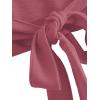 imageSweatyRocks Womens Long Sleeve V Neck Tie Knot Bandage Wrap Blouse Crop TopWatermelon Pink