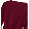 imageSweatyRocks Womens Long Sleeve V Neck Tie Knot Bandage Wrap Blouse Crop TopWine Red