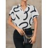 imageSweatyRocks Womens Short Sleeve Striped Printed Blouse Color Block Work Blouse Tee TopApricot