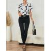 imageSweatyRocks Womens Short Sleeve Striped Printed Blouse Color Block Work Blouse Tee TopApricot