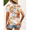imageSweatyRocks Womens Short Sleeve Striped Printed Blouse Color Block Work Blouse Tee TopApricot and Orange