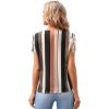 imageSweatyRocks Womens Short Sleeve Striped Printed Blouse Color Block Work Blouse Tee TopBlack and Pink