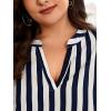 imageSweatyRocks Womens Short Sleeve Striped Printed Blouse Color Block Work Blouse Tee TopBlue and White