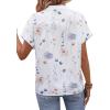 imageSweatyRocks Womens Short Sleeve Striped Printed Blouse Color Block Work Blouse Tee TopWhite Floral