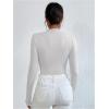 imageSweatyRocks Womens Bodysuit Mock Neck Casual Ruched Long Sleeve JumpsuitWhite