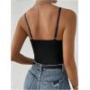 imageSweatyRocks Womens Corset Bodysuit Mesh Sheer Sleeveless Cami Jumpsuit Shirts TopsBlack