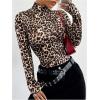 imageSweatyRocks Womens Basic Solid Turtleneck Long Sleeve Bodysuits Jumpsuits Stretchy RomperBlack and Brown