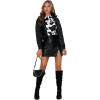 imageSweatyRocks Womens Basic Solid Turtleneck Long Sleeve Bodysuits Jumpsuits Stretchy RomperCow Black White