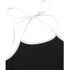 imageSweatyRocks Womens Casual Backless Solid Halter Romper Basic Sleeveless Shorts Romper JumpsuitBlack