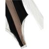 imageSweatyRocks Womens Color Block Stripes Ribbed Knit Bodysuits Long Sleeve Leotard TopsMulticolor
