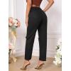 imageSweatyRocks Womens High Waist Slant Pocket Denim Jeans Ripped Straight Leg PantsDeep Black