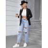 imageSweatyRocks Womens High Waist Slant Pocket Denim Jeans Ripped Straight Leg PantsPale Plain Blue
