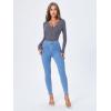 imageSweatyRocks Womens Long Sleeve Bodysuit Tops Wrap V Neck Ribbed Knit JumpsuitNavy Blue