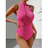imageSweatyRocks Womens Sleeveless Scoop Neck High Cut Skinny Mesh Tank Top BodysuitBright Pink