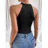 imageSweatyRocks Womens Sleeveless Scoop Neck High Cut Skinny Mesh Tank Top BodysuitLine Black