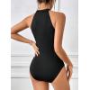 imageSweatyRocks Womens Sleeveless Scoop Neck High Cut Skinny Mesh Tank Top BodysuitSheer Solid Black