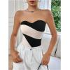 imageSweatyRocks Womens Strapless Tube Bodysuit Sleeveless Casual Leotard TopsBlack and White