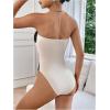 imageSweatyRocks Womens Strapless Tube Bodysuit Sleeveless Casual Leotard TopsBlack and White