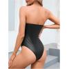 imageSweatyRocks Womens Strapless Tube Bodysuit Sleeveless Casual Leotard TopsSolid Black