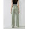 imageSweatyRocks Girls Casual Elastic Waist Zip Up Denim Pants Straight Leg Cargo Jeans with PocketGreen