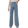 imageSweatyRocks Girls Casual High Waisted Straight Leg Jeans Plain Denim Pants with PocketBlue