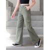 imageSweatyRocks Girls Casual High Waisted Straight Leg Jeans Plain Denim Pants with PocketDark Green