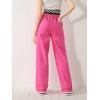 imageSweatyRocks Girls Casual High Waisted Straight Leg Jeans Plain Denim Pants with PocketPink
