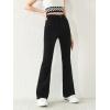 imageSweatyRocks Girls Casual High Waisted Zip Up Jeans Solid Flare Leg Stretch Denim PantsBlack