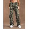 imageSweatyRocks Womens Casual Boyfriend Jeans High Rise Denim Pants with PocketCamo Green