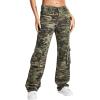 imageSweatyRocks Womens Casual Boyfriend Jeans High Rise Denim Pants with PocketCamo Green