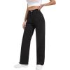 imageSweatyRocks Womens Casual Boyfriend Jeans High Rise Denim Pants with PocketDark Black