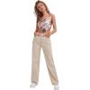 imageSweatyRocks Womens Casual Boyfriend Jeans High Rise Denim Pants with PocketKhaki