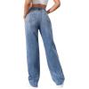 imageSweatyRocks Womens Casual Boyfriend Jeans High Rise Denim Pants with PocketMedium Wash Blue
