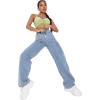 imageSweatyRocks Womens Casual Boyfriend Jeans High Rise Denim Pants with PocketSolid Light Blue