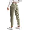 imageSweatyRocks Womens Casual High Elastic Waist Tapered Mom Jeans Cropped Denim PantsArmy Green