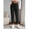 imageSweatyRocks Womens Casual High Elastic Waist Tapered Mom Jeans Cropped Denim PantsBlack