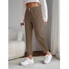 imageSweatyRocks Womens Casual High Elastic Waist Tapered Mom Jeans Cropped Denim PantsBrown