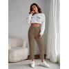 imageSweatyRocks Womens Casual High Elastic Waist Tapered Mom Jeans Cropped Denim PantsBrown