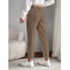 imageSweatyRocks Womens Casual High Elastic Waist Tapered Mom Jeans Cropped Denim PantsBrown